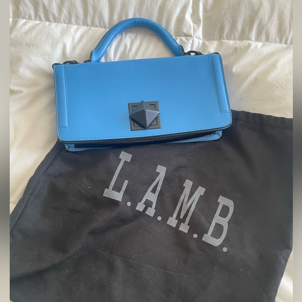 L.A.M.B. By Gwen Stefani blue small handbag with detachable shoulder strap.